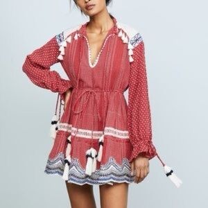 Hemant & Nadita Red Tassel Dress